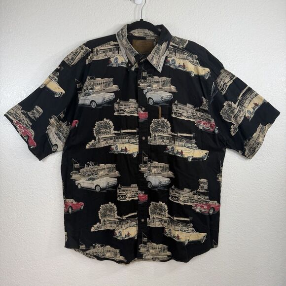 Clearwater Outfitters Muscle Car Print Shirt XL Black 100% Cotton Mustang T-Bird - Picture 2 of 11